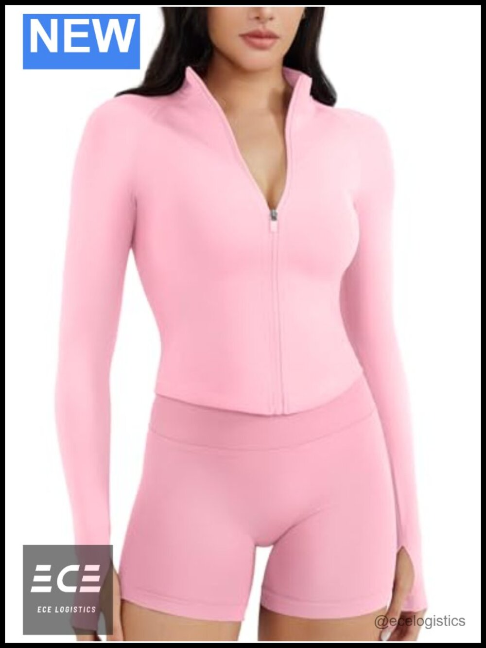 Cropped Full-Zip Athletic Jacket Long Sleeve Workout Top